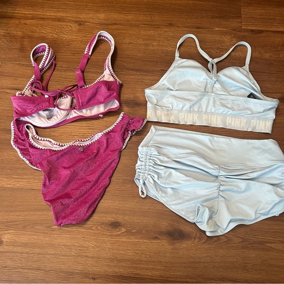Set of two Victoria secret pink bathing suits size 34D medium - Picture 2 of 5